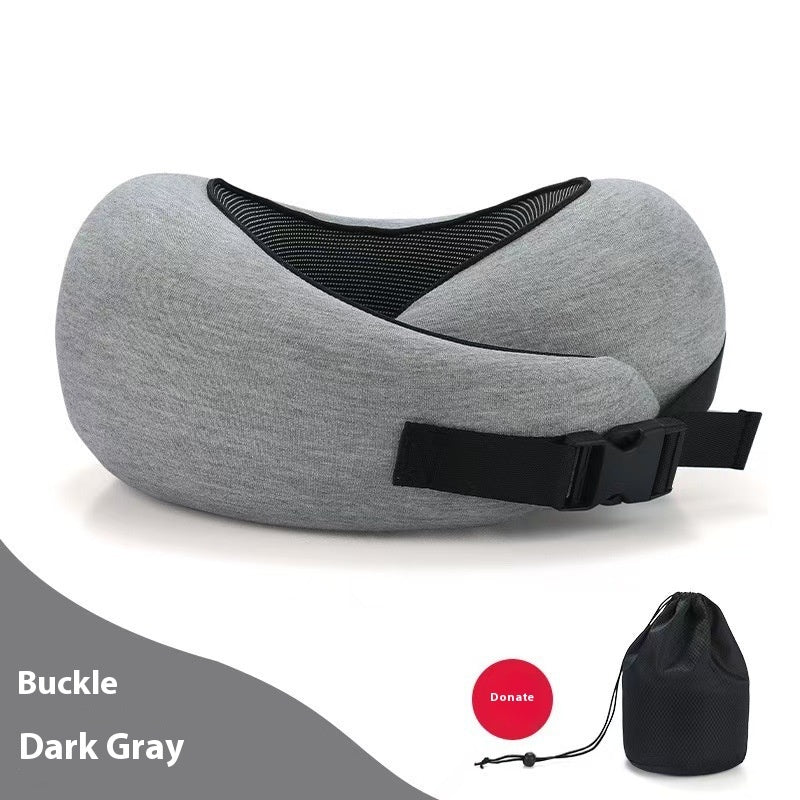 Soft Memory Foam Travel Neck Pillow U Shape Adjustable Support Comfortably Sleeping On Plane Car Office Noon Break
