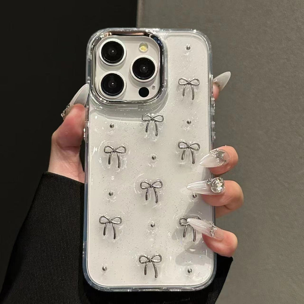Epoxy Pearl Bow Phone Case